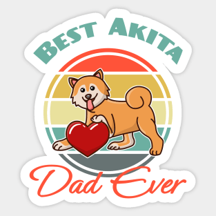 Best Akita Inu Dad Ever Dog puppy Lover Cute Father's day Sticker